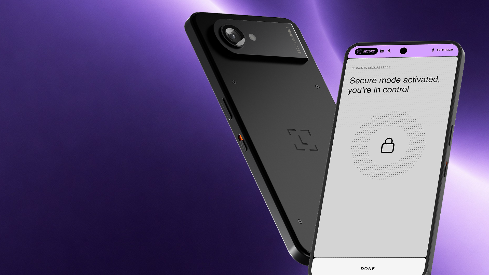 Visuel officiel de Ledger Atom, vues de face et de dos